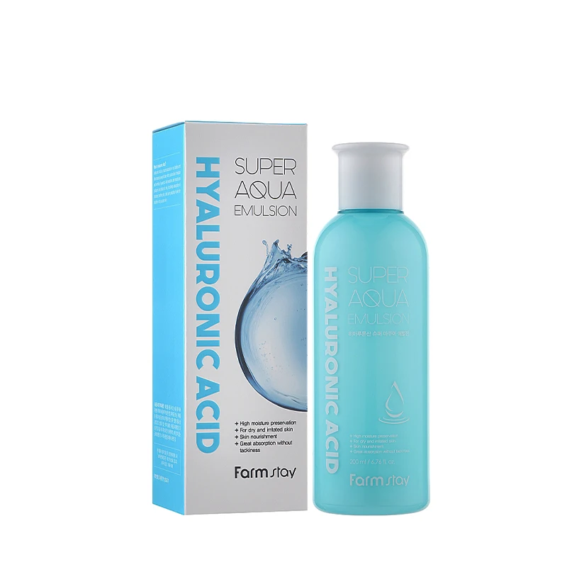 FARM STAY Hyaluronic Acid Super Aqua emulsion garnimarket.net امولسیون آبرسان هیالورونیک اسید سوپر آکوا فارم استی
