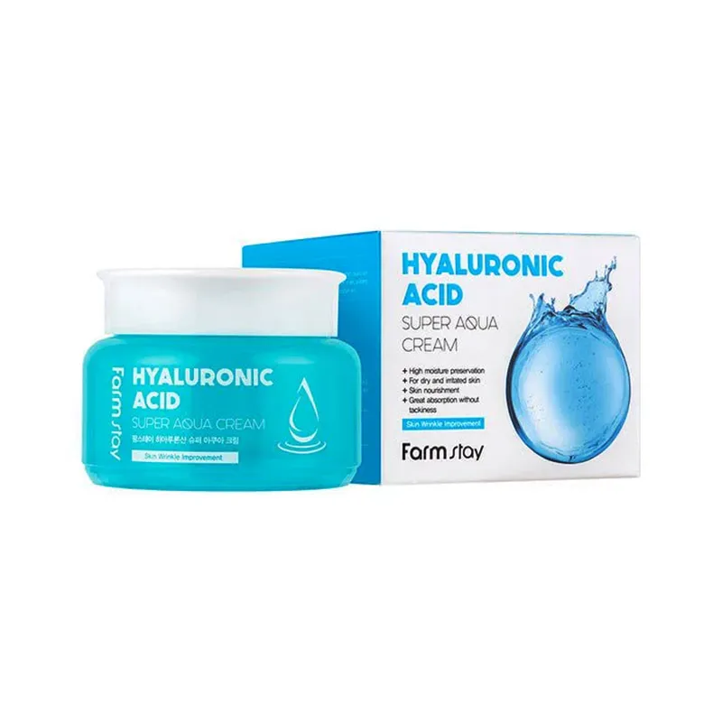 FarmStay Hyaluronic Acid Super Aqua Cream garnimarket.net کرم هیالورونیک اسید سوپر آکوا فارم استی