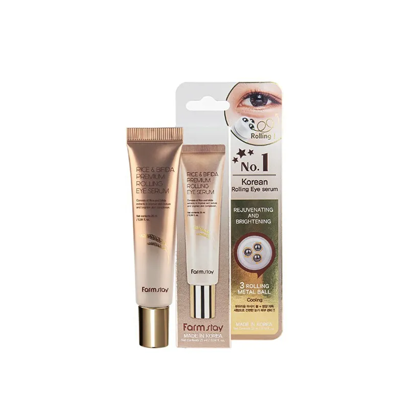 Farmstay Rice Bifida Premium Rolling Eye Serum garnimarket.net سرم دور چشم رولی برنج و بیفیدا فارم استی