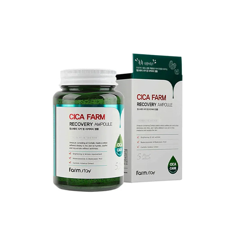 Farm Stay Cica Farm Recovery Ampoule garnimarket.net آمپول ژل جوانساز و ضد جوش سیکا فارم استی