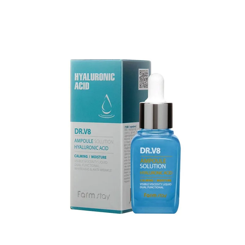 FarmStay DR-V8 Ampoule Solution Hyaluronic Acid garnimarket.net آمپول آبرسان هیالورنیک اسید دکتر وی ۸ فارم استی