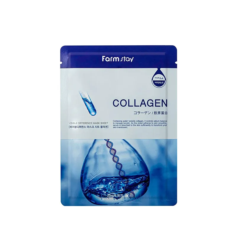 FarmStay Visible Difference Mask Sheet Collagen garnimarket.net ماسک ورقه ای جوانساز کلاژن فارم استی