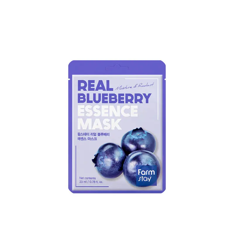 Farmstay-Real-Blueberry-Essence-Mask-GARNIMARKET.net ماسک صورت ورقه ای بلوبری فارم استی