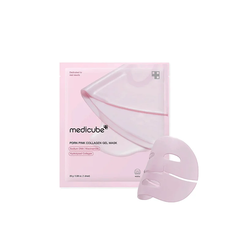 Medicube-PDRN-Pink-Collagen-Gel-Mask-garnimarket.net ماسک صورت ورقه ای هیدروژلی کلاژن و PDRN مدی کیوب