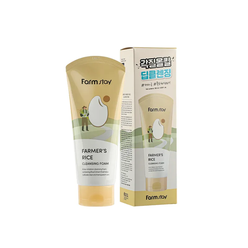 Farmstay Farmers Rice Cleansing Foam GarniMarket.net فوم شستشوی روشن کننده و مغذی برنج فارم استی
