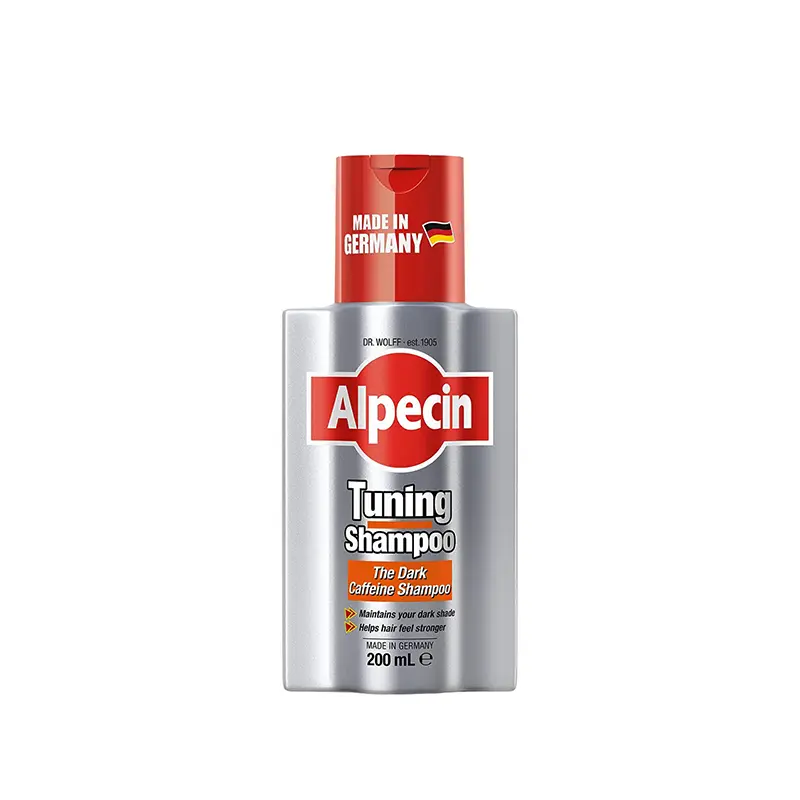 Alpecin-Tuning-The-Dark-Caffeine-Shampoo-garnimarket شامپو رفع سفیدی و تیره کننده مو مردانه تیونینگ آلپسین